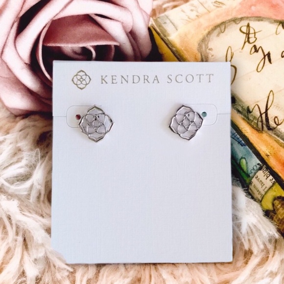 Kendra Scott • Dira Logo Earrings • Silver - Picture 6 of 6